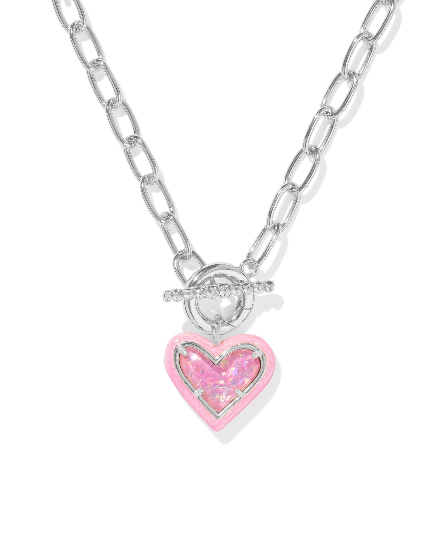 Ari Heart Enamel Link Chain Necklace