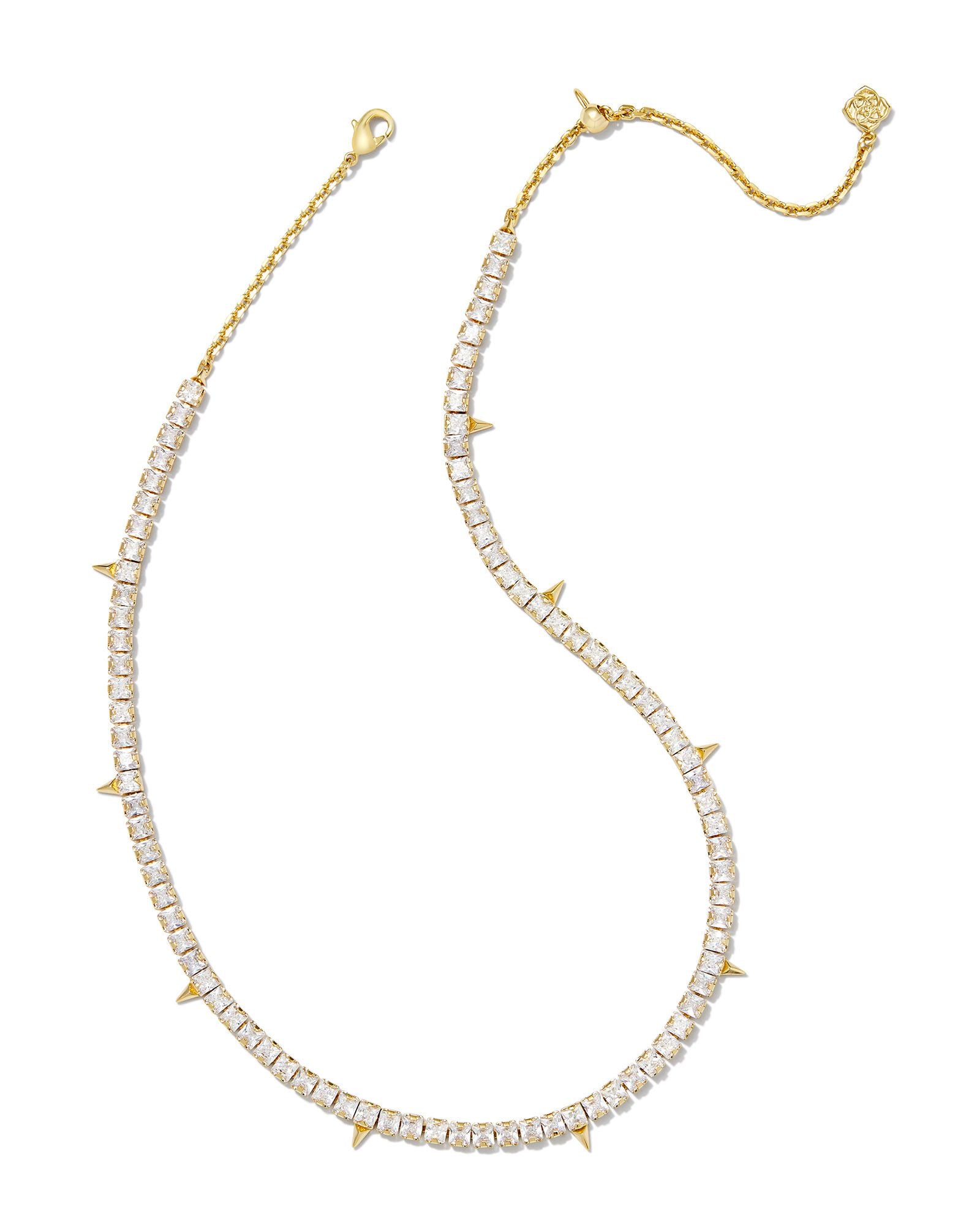 Jaqueline Gold Tennis Necklace - Brazos Avenue Market 