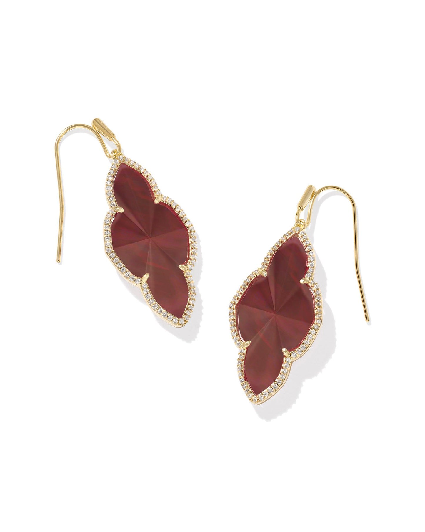 Abbie Gold Pave Frame Drop Earrings