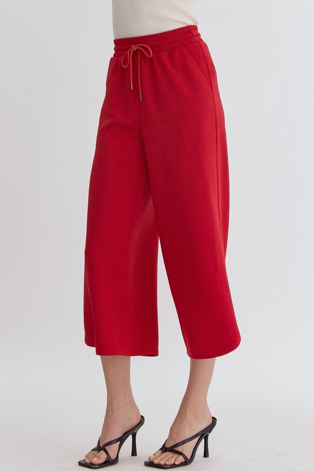 Red Textured Pant - Brazos Avenue Market 