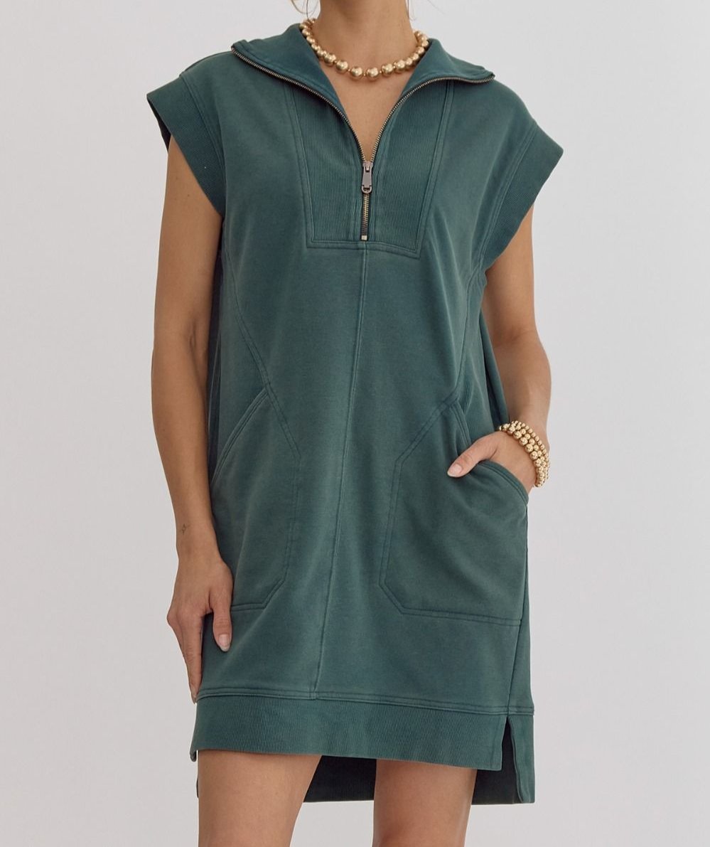 Mock-Neck Sleeveless Mini Dress