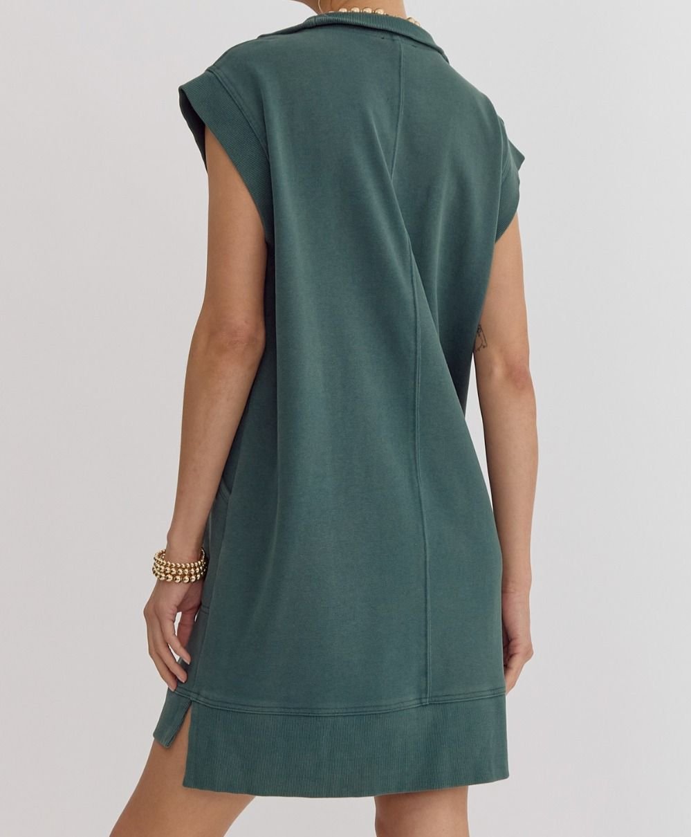 Mock-Neck Sleeveless Mini Dress