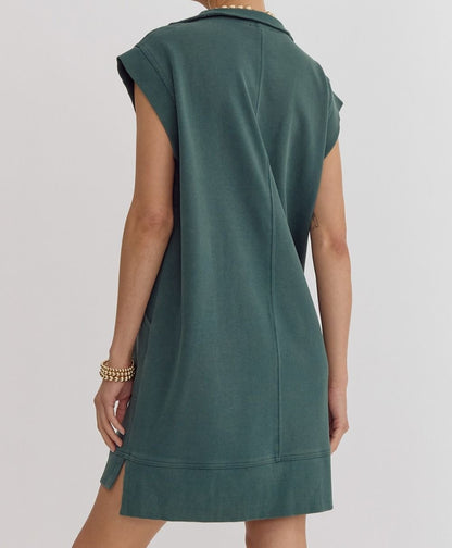 Mock-Neck Sleeveless Mini Dress