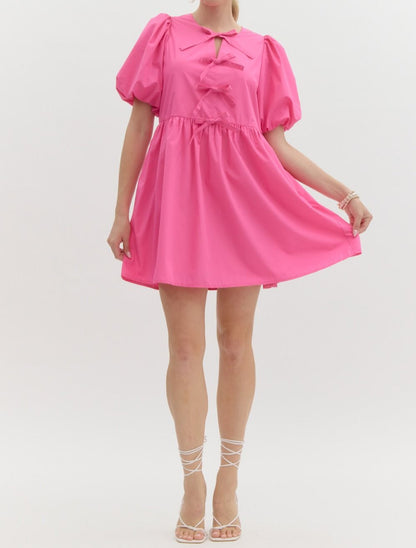 Bubble Sleeve Mini Dress