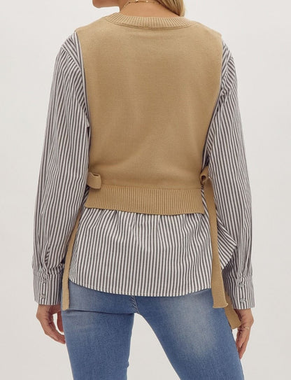 Striped Long Sleeve Sweater Combo