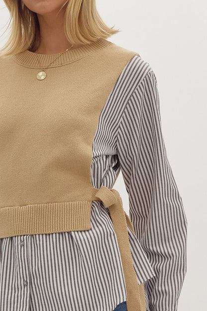 Striped Long Sleeve Sweater Combo