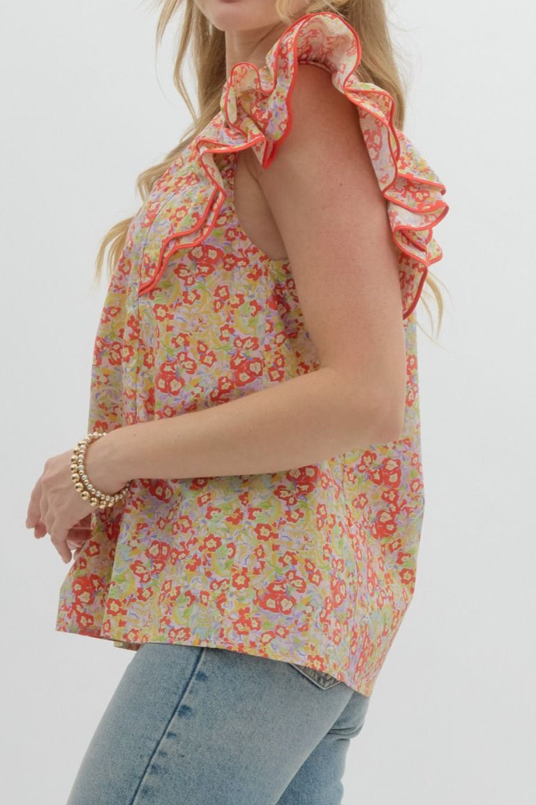 Ditsy Floral Print Top