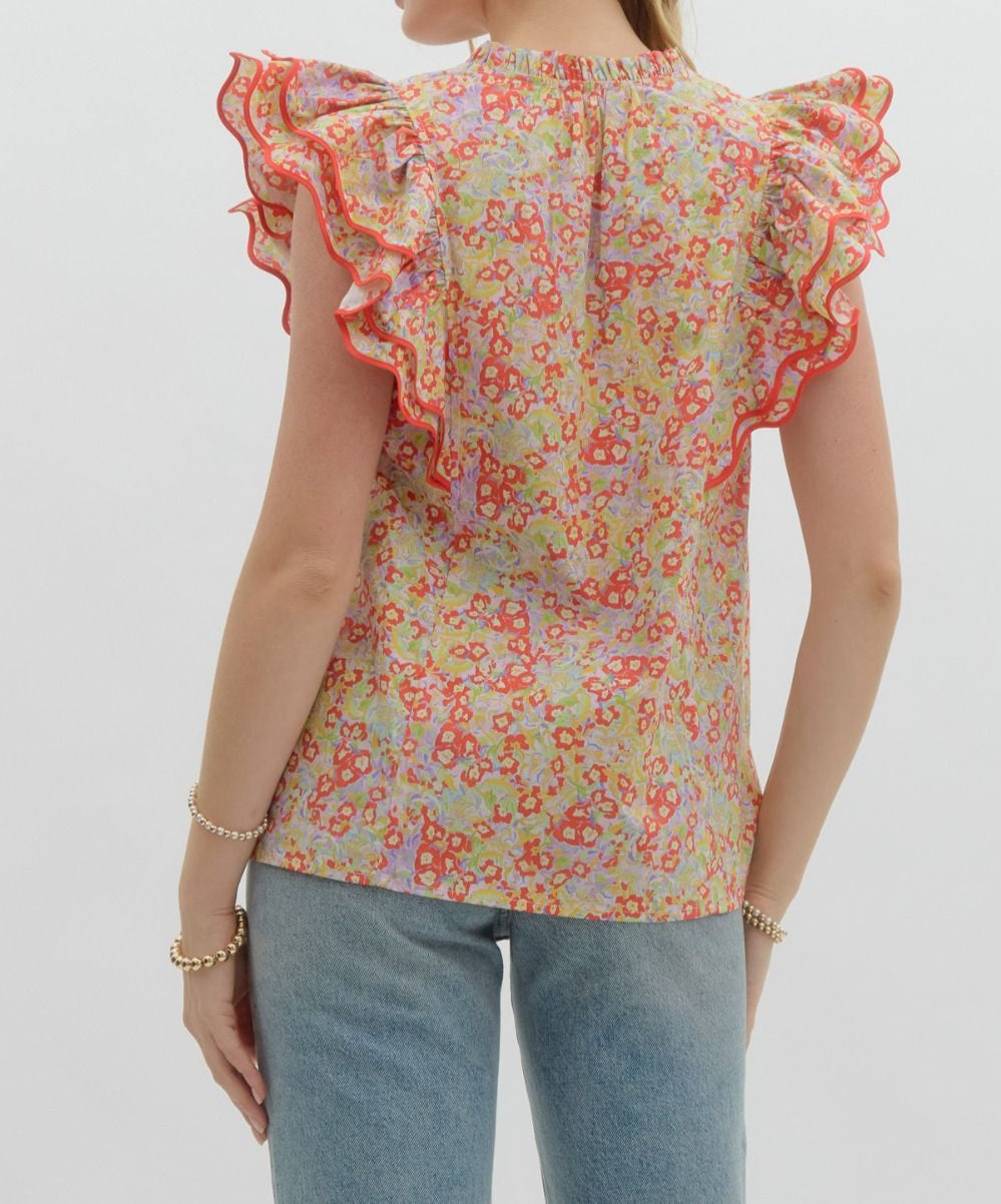 Ditsy Floral Print Top