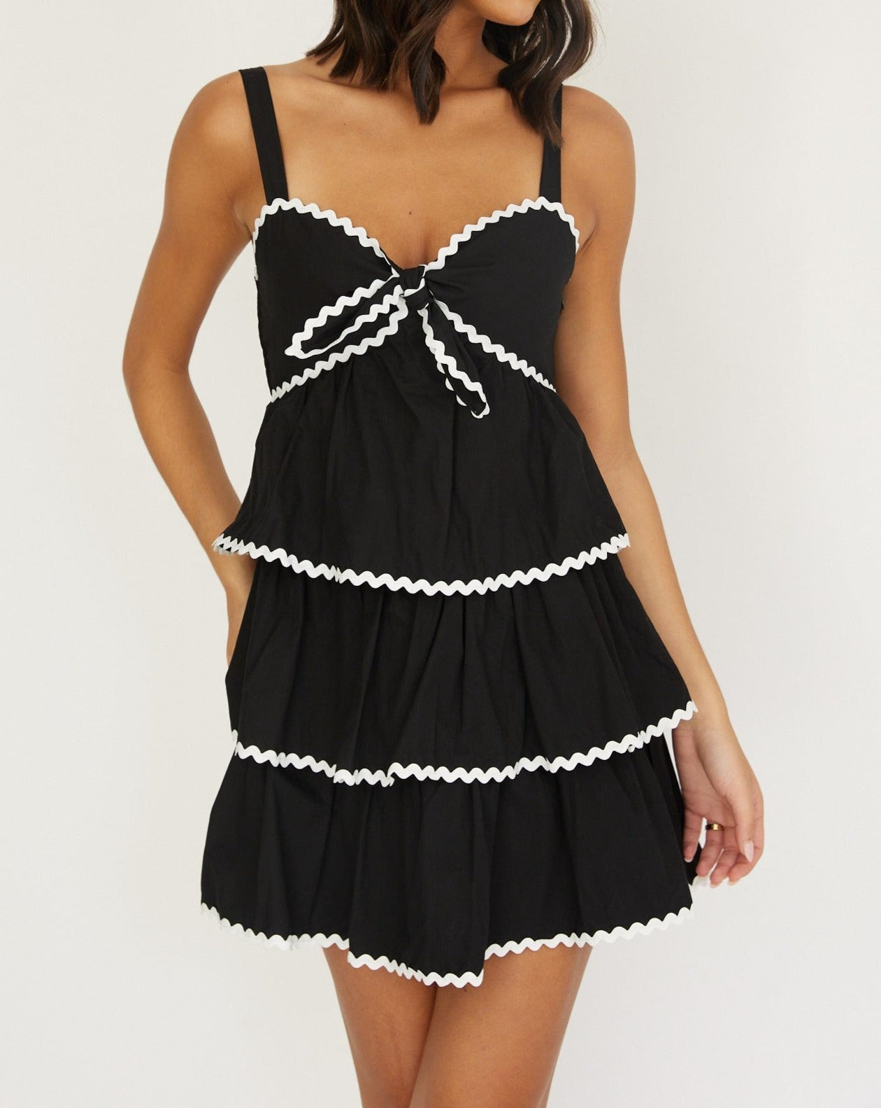 Black Tiered Mini Dress