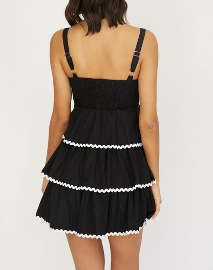 Black Tiered Mini Dress