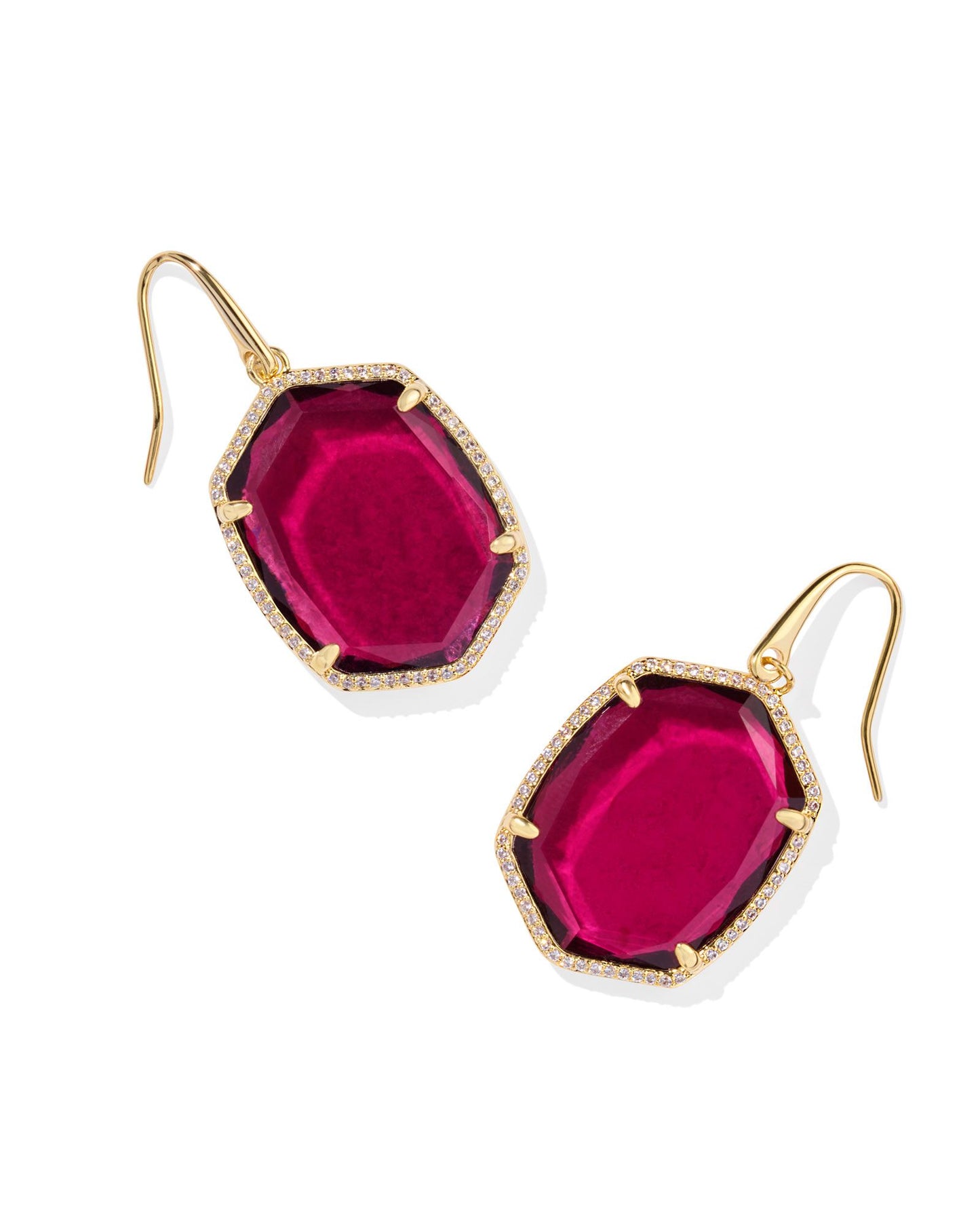 Daphne Pave Frame Drop Earrings