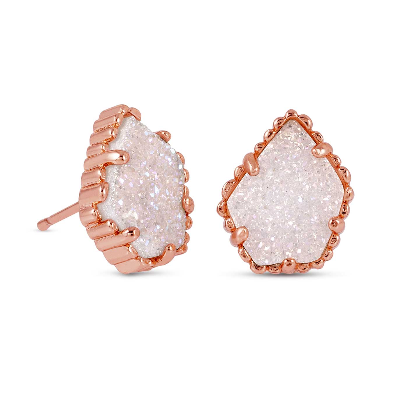 Tessa Stud Earring - Rose Gold/Iridescent Drusy