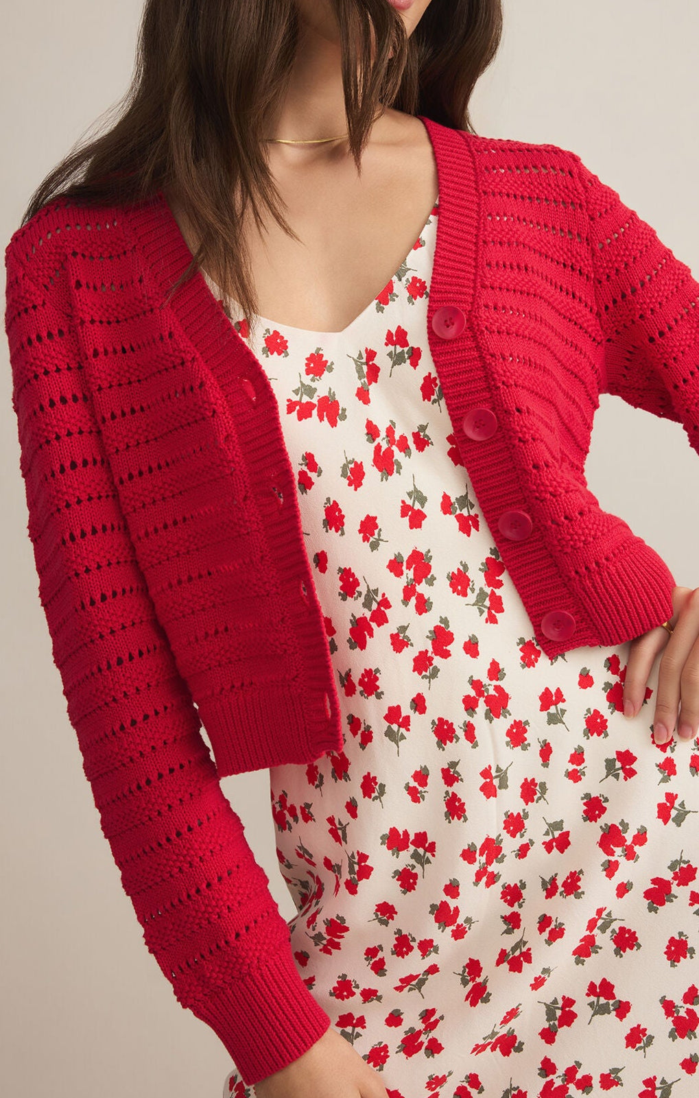 Romance Cardigan - Cherry