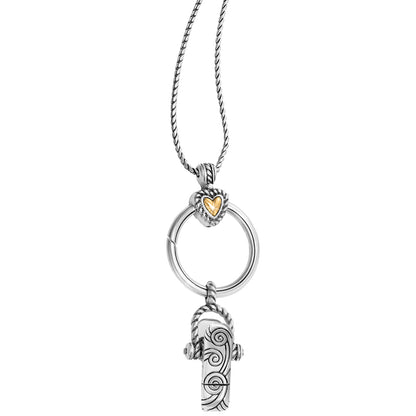 Heart Charm Reversible Badge Clip Necklace - Brazos Avenue Market 