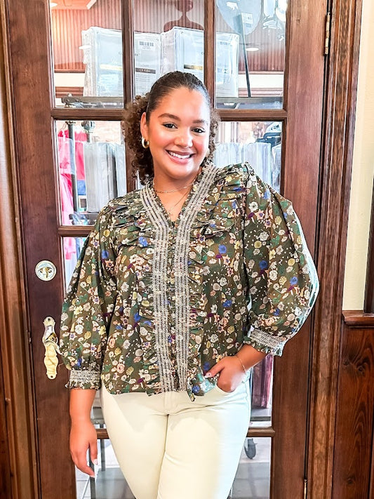 Brown Floral Top