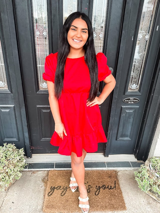Red Dress With Heart Cutout - Brazos Avenue Market 