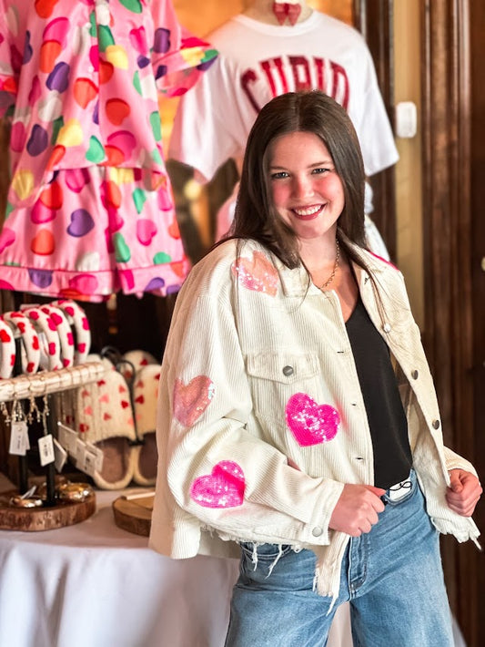 Sobrecamisa de corazón de lentejuelas