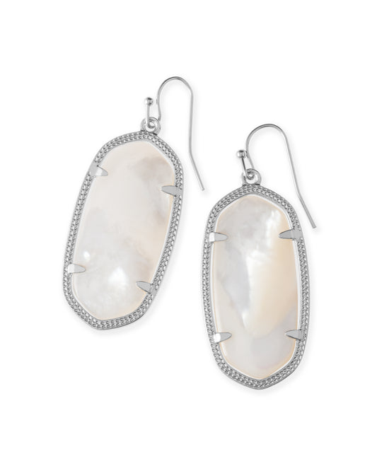 Elle Silver Earrings-Ivory Mother of Pearl - Brazos Avenue Market 