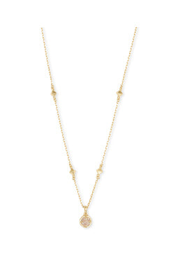 Nola Short Pendant - Gold Iridescent Drusy - Brazos Avenue Market 