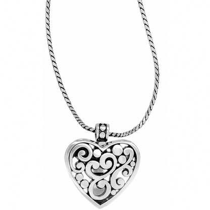 Contempo Heart Badge Clip Necklace - Brazos Avenue Market 